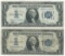 1934 $1 Silver Certificate Currency Lot of 2