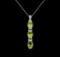 Crayola 7.80 ctw Peridot and White Sapphire Pendant With Chain - .925 Silver