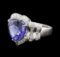 18KT White Gold 8.74 ctw Tanzanite and Diamond Ring