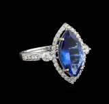 14KT White Gold 3.02 ctw Tanzanite and Diamond Ring