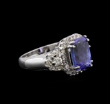 14KT White Gold 2.98 ctw Tanzanite and Diamond Ring