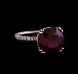 10.16 ctw Ruby and Diamond Ring - 14KT White Gold