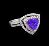 14KT Two-Tone Gold 2.25 ctw Tanzanite and Diamond Ring
