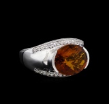 Crayola 3.95 ctw Citrine and White Sapphire Ring - .925 Silver