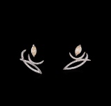 1.53 ctw Diamond Earrings - 14KT White Gold