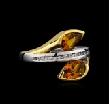 Crayola 2.20 ctw Citrine and White Sapphire Ring - .925 Silver