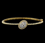 0.78 ctw Diamond Bangle Bracelet - 14KT Yellow Gold