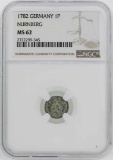 1782 Germany Nurnberg Pfennig Coin NGC MS62