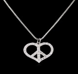 1.10 ctw Diamond Heart Pendant With Chain - 14KT White  Gold