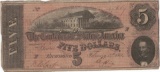 1864 $5 Confederate States of America Bank Note