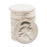 Roll of (20) 1963-D Brilliant Uncirculated Franklin Half Dollar Coins