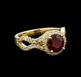 14KT Yellow Gold 1.94 ctw Ruby and Diamond Ring