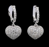 1.03 ctw Diamond Earrings - 14KT White Gold