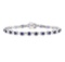 8.12 ctw Sapphire And Diamond Bracelet - 14KT White Gold