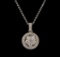 14KT White Gold 0.91 ctw Diamond Pendant With Chain