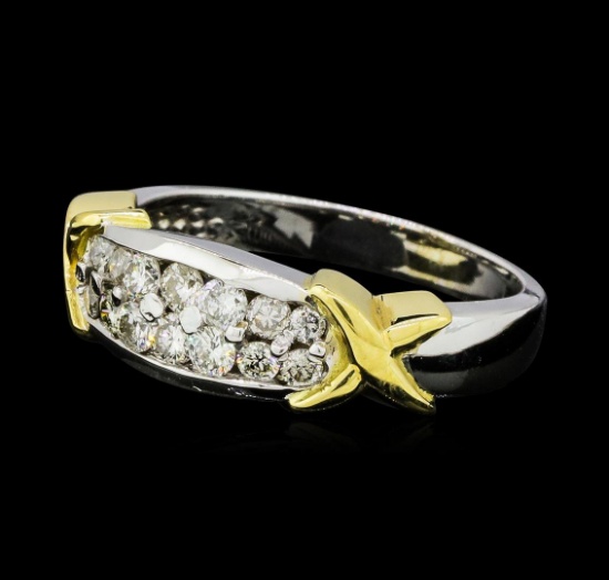 0.62 ctw Diamond Ring - 14KT White Gold with Yellow Gold Plating