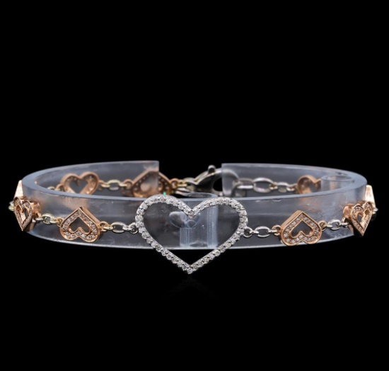 0.86 ctw Diamond Bracelet - 14KT Two-Tone Gold