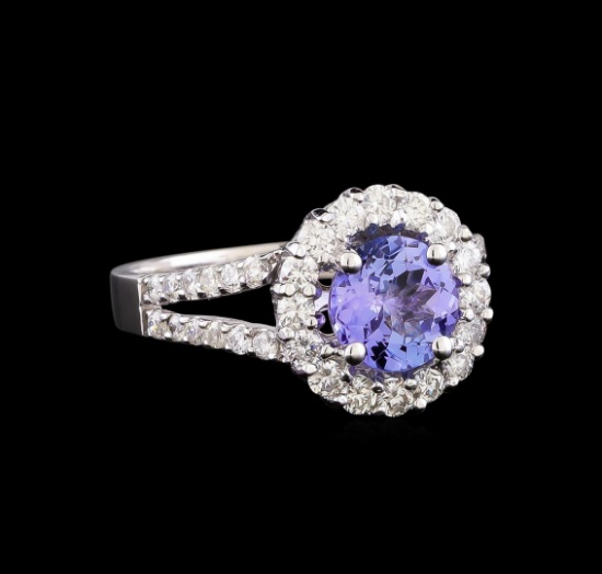 14KT White Gold 1.63 ctw Tanzanite and Diamond Ring