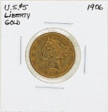 1906 $5 Liberty Head Half Eagle Gold Coin