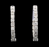1.00 ctw Diamond Earrings - 14KT White Gold
