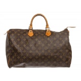 Louis Vuitton Monogram Canvas Leather Speedy 40 cm Bag