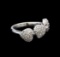 0.89 ctw Pave Round Diamond Heart Ring - 14KT White Gold