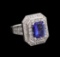 14KT White Gold 2.74 ctw Tanzanite and Diamond Ring