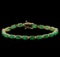 10.00 ctw Emerald and Diamond Bracelet - 14KT Yellow Gold
