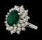 4.04 ctw Emerald and Diamond Ring - 14KT White Gold