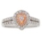 0.76 ctw Pink and White Diamond Ring - 18KT White and Rose Gold