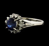 1.34 ctw Sapphire and Diamond Ring - Platinum