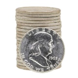 Tube of 20 1963 Franklin US Half Dollars