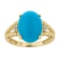 4.14 ctw Turquoise and Diamond Ring - 14KT Yellow Gold