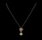 Pearl and Diamond Pendant With Chain - 14KT Rose Gold
