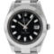 Rolex Mens SS 41MM Black Baguette Diamond Datejust 2 Oyster Band Wristwatch