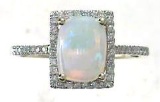 1.34 ctw Opal and Diamond Ring - 14KT Yellow Gold