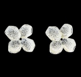 Petal Flower Design Bracelet - Rhodium Plated