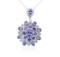 14KT White Gold 28.87 ctw Tanzanite and Diamond Pendant With Chain