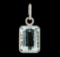 15.42 ctw Aquamarine and Diamond Pendant - 18KT White Gold