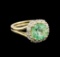 3.27 ctw Emerald and Diamond Ring - 14KT Yellow Gold