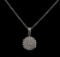 0.98 ctw Diamond Pendant With Chain - 14KT White Gold