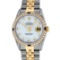Rolex Mens Two Tone Diamond Lugs Mother Of Pearl Diamond and Sapphire Datejust W