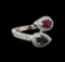 1.22 ctw Pink Topaz and Diamond Ring - 14KT White Gold