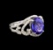 14KT White Gold 4.55 ctw Tanzanite and Diamond Ring