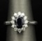 1.82 ctw Sapphire and Diamond Ring - 14KT White Gold