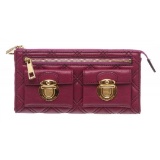 Marc by Marc Jacobs Purple Quilted Leather Long Zipper Wallet