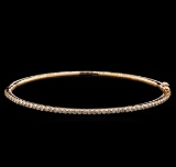 0.81 ctw Diamond Bangle Bracelet - 14KT Rose Gold