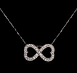 0.60 ctw Diamond Infinity Pendant With Chain - 14KT White Gold