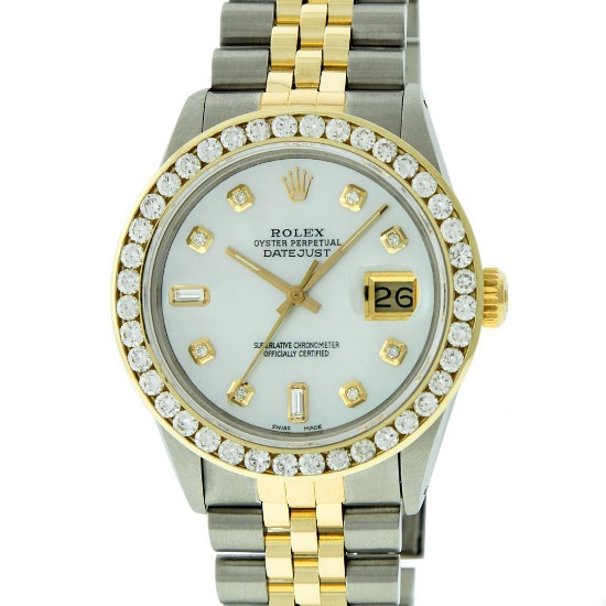 Rolex Two Tone 3.00 ctw Diamond DateJust Men's Watch