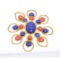Chanel Gold Faux Stones Flower Vintage Brooch 93P